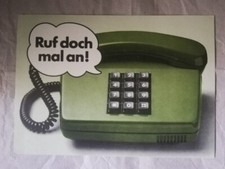 RUF DOCH MAL AN Postkarte Deutsche Bundespost Mitteilung über Telefonanschluß