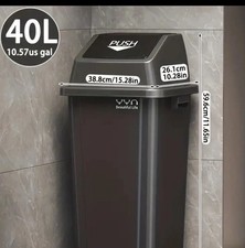 Mülleimer Abfalleimer 40 L Schwarz mit Deckel Kunststoff NEU