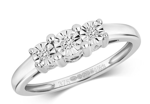 Echter diamant trilogie ring - diamant,