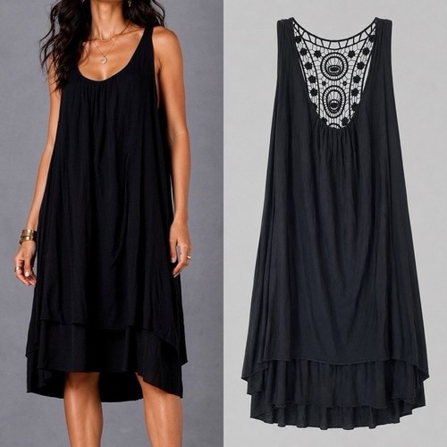 Damen luftiges kleid schwarz - damen,