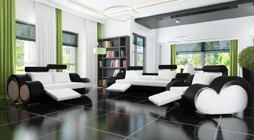 Ledersofa mit usb sofagarnitur - usb,
