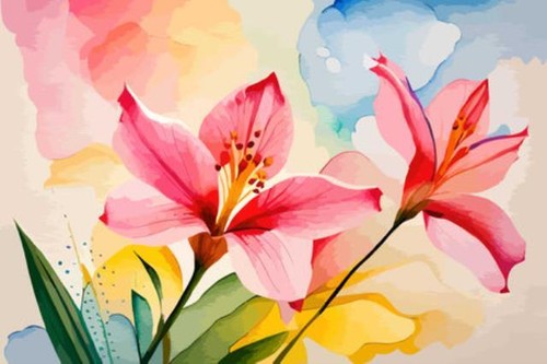 Wandbild schöne lilienblumen - wandbild:,