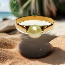 585/14k Toller Rosegold Perlenring Ring 61 (19,4 mm Ø) Goldring mit Perle 