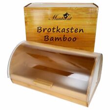 MamboCat Brotkasten Bambus Holz Brotkorb Brotbox Brotbehälter mit Rolldeckel