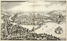 Luzern Original Kupferstich Merian 1641