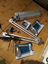 Schreibtischlampe Gelenkarmleuchte + 3LED Lampen Neuwertig