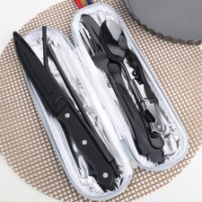 Reisebesteck Campingbesteck Outdoor Besteck Set Besteckset Edelstahl 9-Teilig DE