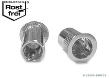 Einnietmuttern Senkkopf M3 M4 M5 M6 M8 M10 offen Nietmutter Blindnietmuttern V2A