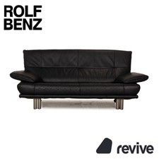 Rolf Benz BMP 418 Leder Zweisitzer Blau Dunkelblau Sofa Couch