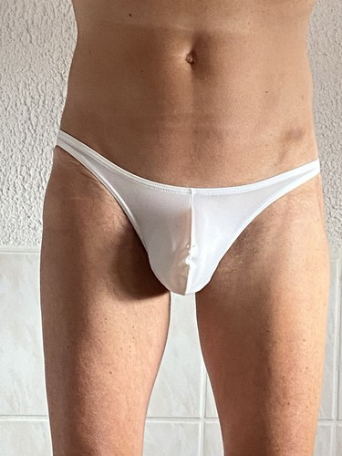 Herren badehose slip - slip, weiß