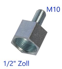 Aussen M10 auf Innen 1/2" Gewinde Adapter metrisch auf Zoll Gewinde