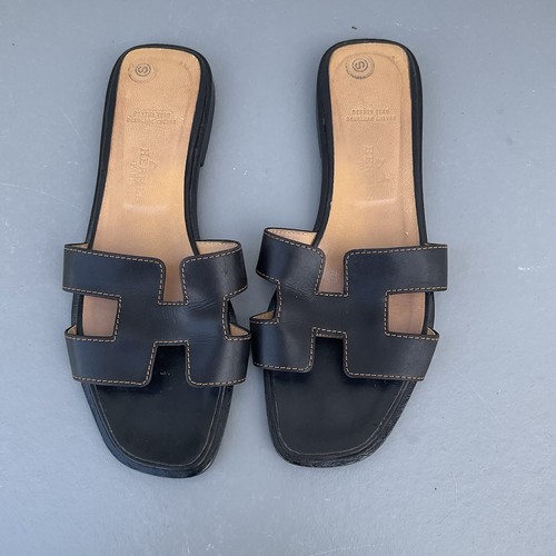 Hermès oran sandalen schwarz - hermès,