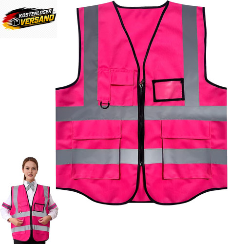 Reflektierende warnweste pink - warnweste,