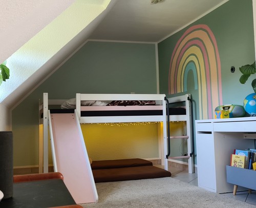 Kinderbett halbhoch mit - kinderbett,