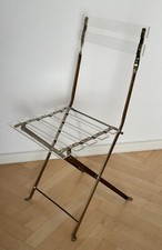 Stuhl Design-Klappstuhl aus Metall (goldfarben) und Plexiglas 86x40x45cm