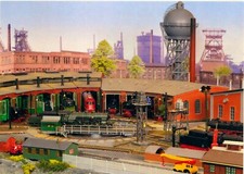 812M-Ansichtskarte H0-Segmentanlage Bahnbetriebswerk Kopfstädt Modelleisenbahn