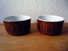 2 mittlere braun weiße Auflauf Formen - Förmchen - Backofenform - Steinbach