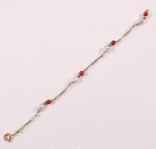 Armband gold 585 14ct koralle - gold,