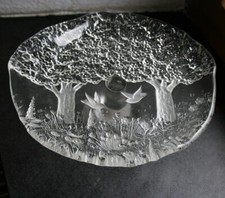 Glas-Etagere Tortenplatte klein satiniertes Gla Bäume Vögel Walther-Glas 20 cm