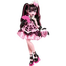 Monster High Scary Sweet Birthday Draculaura-Puppe im Partykleid mit Ballon und 