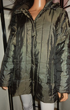 Biaggini Kapuzen Stepp-Jacke Grün-Braun-Mix glänzend diverse Taschen  Gr 44