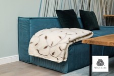 Premium  Schafwolldecke Schurwolle Merino 100% WOOLMARK  jacquard doppelt lux