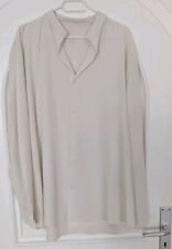 Herren Stehkragenhemd Beige Muscelfit XXL