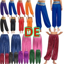 DE Damen Metallic Leggings Glitzer Lederhose Laufen Strumpfhose Hohe Taille Hose