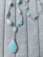 Wunderschöne Dominikanische Republik Larimar Edelstein Handarbeit Halskette??