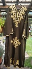 Djellaba Arabien Damen Orient Gewand braun/gold, keine Touristenware