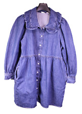 Levi's Mira Jeanskleid Kleid Denim blau Gr. L Rüschenkragen Boho relaxed TH5