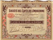 Socièté Des Cafés De L'Indochine 1926 Saigon Vietnam Paris Kaffee Gründeraktie A