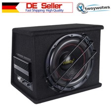 12 ZOLL Aktiv Subwoofer 5800 Watt Bass + Verstärker + Kabelset Auto Aktivsub