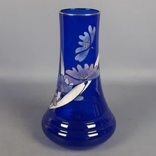 Vase Glas Blu Kobalt Blumen