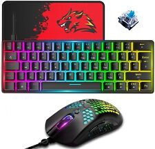 ZIYOU LANG T60 60% USB Mechanische Gaming RGB UK Tastatur Maus & Mauspad Schwarz