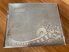 Zigarettenetui Antik ALPACCA versilbert Jugenstil innen vergoldet