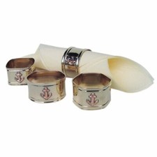 4 Servietten-Ringe aus Messing