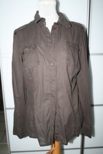 EDC Esprit tolle Safari Look Bluse mit Turn- Up Ärmeln Gr. M Braun TOP