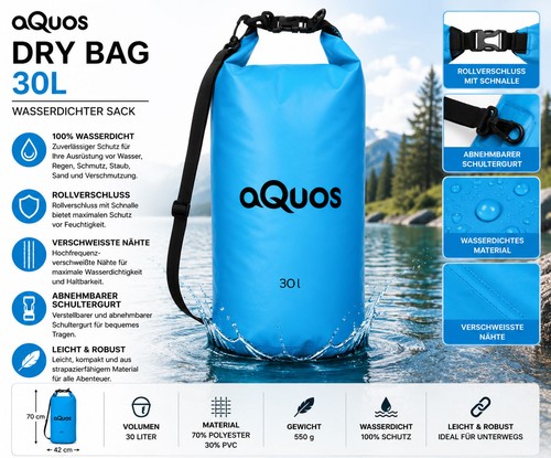 Aquos dry bag liter blau - dry,
