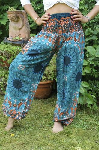 Haremshose blau yogahose - haremshose,
