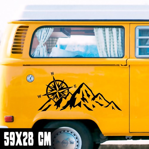 Auto aufkleber berge kompass - aufkleber, "berge