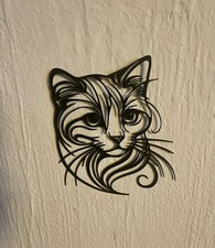 Wanddeko Katzenkopf schwarz