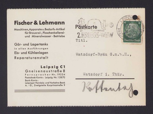 Leipzig postkarte 1941 - leipzig,,
