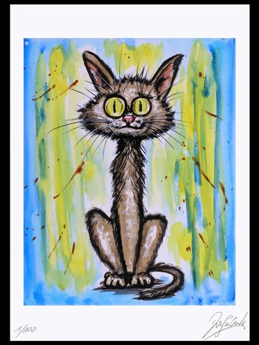Original kunst grafik - original, cat