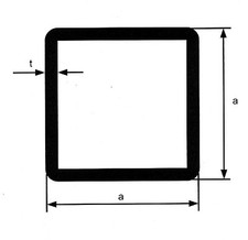 100cm V2A Quadratrohr 30x30x3 mm blank  Vierkantrohr Edelstahl  Vierkantprofil