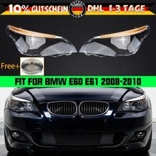 Paar Klar Scheinwerferglas Streuscheibe Satz mit LED für BMW 5er E60 E61 08-10