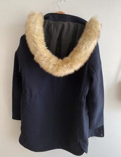 Zara Basic Trenchcoat Mantel Übergang blau Größe S 34 abnehmbare Kapuze 