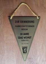 Wimpel aus Metall !! SG Wismut Gera Boxen Mannschaftsturnier SDAG Bergbau 1976