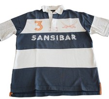SANSIBAR SYLT Poloshirt Polohemd Blau / Weiß langarm Gr. S Limited Edition