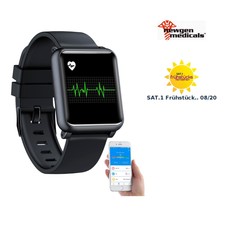 newgen medicals Fitness-Uhr mit EKG- & Blutdruckanzeige, Versandrückläufer
